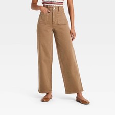 Womens's Highest-Rise Sailor Straight Jeans - Universal Thread Brown 10 picture