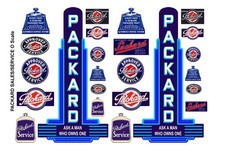 1:48 O scale model vintage Packard car automobile service signs picture