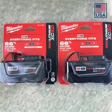 Milwaukee genuine 48-11-1850 M18 REDLITHIUM XC5.0 Extended Capacity Battery 2-PK picture