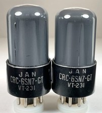 2 1944 RCA JAN-CRC-6SN7GT VT-231 smoked glass tubes TV7 AT1000 tested strong picture