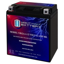 Mighty Max YB12A-A 12V 12AH Replacement Battery for MotoBatt MB12U picture