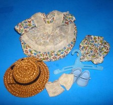 Vtg 1955 Vogue Ginny Clothes Outfit My Tiny Miss#244 w Straw Hat Shoes Socks picture