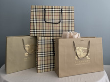 Burberry Authentic Empty Shopping Bag Established 1856 Gold 11.5x16.5x4.4.5 picture