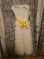 Vintage Cachet Yellow And White Floral Dress With Original Tag  9/10 picture