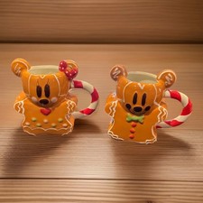 Disney Mickey & Minnie Mouse Gingerbread Disney Mugs Zrike Brands Christmas NEW picture