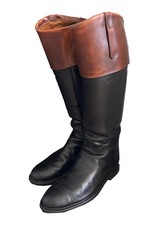 Revolutionary War Riding Boots – Black Leather Men’s 18th Century Military Boots picture