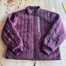 F*cking Awesome Skateboard Brand Hockey Maroon Red Full Zip Puffer Jacket XL picture