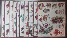 RARE 1979 Vintage, Traditional Don Nolan 10 Sheets, Tattoo Flash Set Portland OR picture