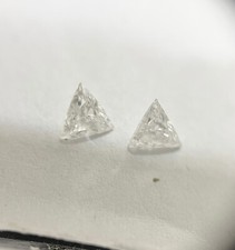 Trillion Diamonds 0.38 Ct G SI2 Triangles Loose Pair Side stones Natural Ring picture