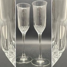 Cristal D'Arques Durand 2pc Classic Wine/Champagne Flutes Made in France 8