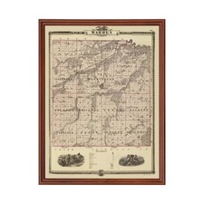 Old Map of Warren County, IA 1875 - Vintage Iowa Art picture