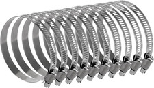 4.5 Inch Stainless Steel Heavy Duty Hose Clamps, 10 Pack | Adjustable Metal picture