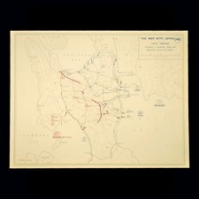 Vintage Battle of Leyte Map Philippines Battle of Ormoc Bay Leyte Island WWII picture