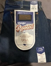 36x34 Made In USA Wrangler Rooted Slim Straight picture