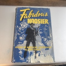 Fabulous Hoosier By Jane Fisher HC 1st Edition 1947 - Water Stained picture