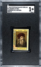 c. 1900 Fototipias #9 Leonardo da Vinci card SGC 1 - Stollwerck, extremely rare picture