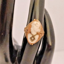 10k Yellow Gold Cameo Habille Antique Ring Size 3.75 2.7g picture