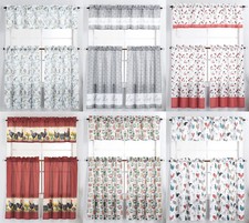 3 Piece Kitchen Window Curtain Panel Tiers & Valance Set - Various Designs picture