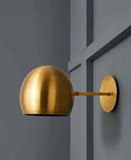 Pair Mid-Century Italian Brass Wall Sconce: Handmade Modern Bedroom Lighting picture