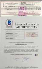 Chuck Berry RARE Signed Business Bank Check Beckett COA BAS PSA JSA . picture