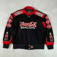 JH Designs NASCAR Coca-Cola Racing Family Jacket Red Black Size S,M,L,XL,2XL picture