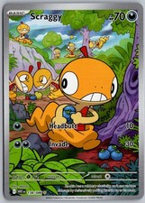 Scraggy 138/086 White Flare Holo Illustration Rare Pokemon Near Mint picture