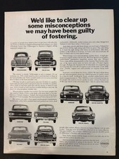 Vtg 1960s AD-Volvo-We'd Like to Clear Up Misconceptions-Volvo 544, 1800 S, 122 S picture