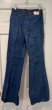 70s Vintage, Hipster  Original Unisex  Jeans Flare Denim Pants Blue NWT picture