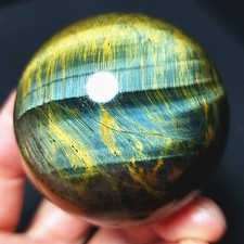RARE 170g Natural Blue Tiger's Eye Sphere Ball/ Energy Agate / Healing C1265 picture