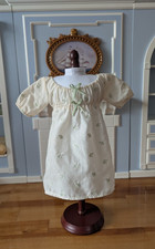 American Girl Marie Grace Nightgown Cream Green Embroidered Doll Pjs Pajama Gown picture