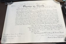 Authentic WWII 1942 RCAF Royal Commission Officer Document Pilot Officer picture