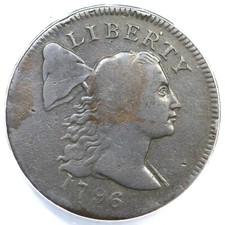 1796 S-85 R-5 ANACS F 12 Liberty Cap Large Cent Coin 1c picture