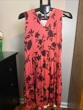 Maurices Coral Sleeveless Floral Tier Dress picture