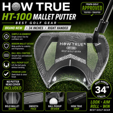 How True HT-100 34” Mallet Putter Right Hand New Alignment Golf Club RH picture
