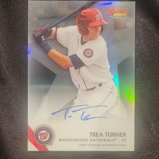 2015 Bowman's Best Trea Turner Refractor Autograph Auto RC Rookie #B15-TT  picture