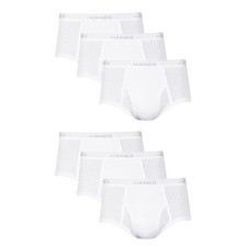 Hanes Briefs 6-Pack Men's Tagless Underwear White ComfortSoft Waistband Wicking picture