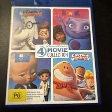 Dreamworks 4 Movie Collection Blu-ray Boss Baby Captain Underpants Peabody NEW picture