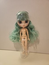 Blythe Style Fashion Doll, 12in, Blue Eyes, Seafoam Wavy Hair, Hand Accessories picture
