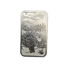 2022 Australia DRAGON rectangular coin bar .9999 ultra fine silver Perth Mint picture