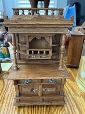 Antique German Schneegas Golden Oak Cabinet Dollhouse Miniature picture