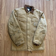 Vintage Carhartt Jacket Distressed Oil Paint Work Wear Size XL picture