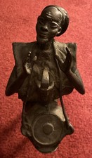 ANTIQUE BRONZE HAND Made African Drummer Statue by Ashanti 11.5 inches by 5.5in picture
