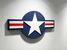 USAF Star & Bar 3D Wall Sign U.S. Air Force Roundel Military Aviation picture