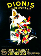 Vintage Dionis Gran Spumante Italian Wine Art Deco Poster Print 24x36