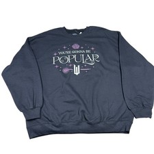 Wicked You’re Gonna Be Popular Crewneck Sweatshirt XL Black Musical NWT Glinda picture