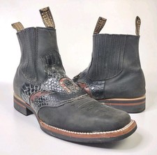 Bessero Square Toe Leather Cowboy Boots Men's Size 11 picture