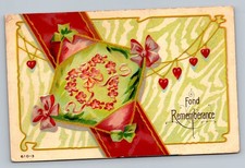 c1910 Found Remembrance Floral Embossed Vintage Postcard picture