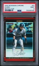 2002 Bowman Chrome Ichiro #51 Refractor Ref PSA 9 Mint picture