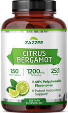 Zazzee Citrus Bergamot 25:1 Extract 1200 mg, 40% Polyphenolic Flavanones, Kosher picture