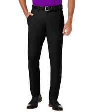 Haggar Mens Slim fit Dress Pants 34 / 29 Black Solid picture